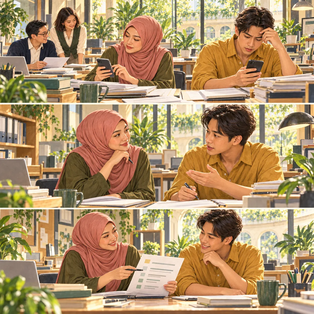 ทั้งคู่ตกลงเวลาและรายการที่ต้องส่งให้ชัด “ขอส่วนที่พร้อมก่อน 15.00 น. ได้ไหม?”